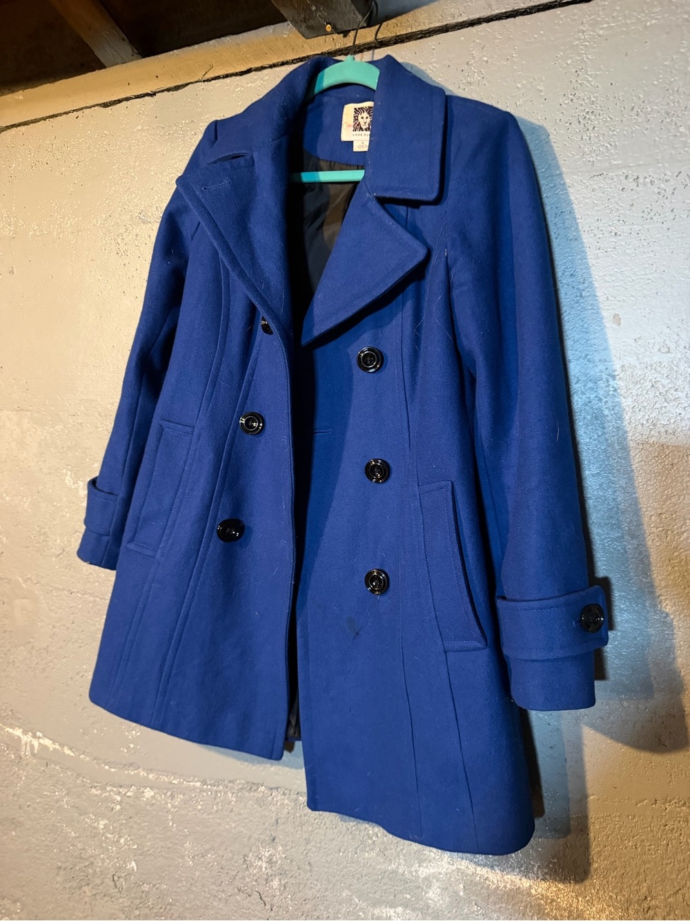 Anne Klein Cobalt Blue Double-Breasted Peacoat